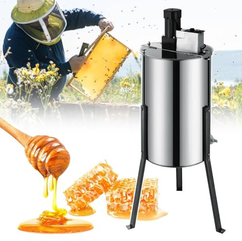VNATWGOO Extraction Automatique De Miel à 2 Cadres, Extracteur D'Apiculture éLectrique en Acier Inoxydable, SéParateur De Miel Professionnel, éQuipement De Centrifugeuse à Miel