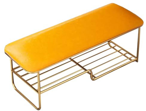 XXIUDEE Sitzkissen für Gartenbank, wasserdicht, Möbel-Schaukel-Sitzkissen, Langstuhl-Bankpolster mit abnehmbarem Bezug für Rasen, Büro, Café, Terrasse, 110 x 40 cm, Gelb