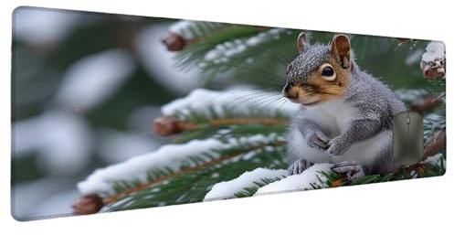 Mauspad XXL 1200x600mm Tier Mousepad Groß Schreibtischunterlage Schnee, Gaming Mauspad Gadgets Schreibtisch Zubehör, Wasserdicht Mouse Pad rutschfeste Vernähte Kanten Verbessert Geschwindigkeit G-3