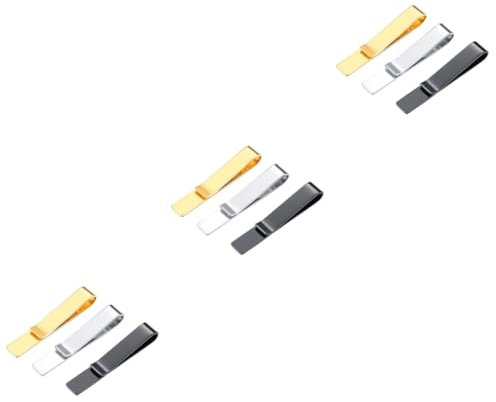 NIYANGLE 9stücke Teiliges Edelstahl Krawattenklammern Für Herren Elegante Und Stilvolle Anstecker Für Formelle Anlässe Und Langlebig Und Einfach Zu Verwenden