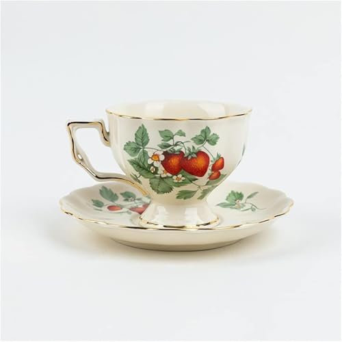 QXHSSM Juego de Tetera, Taza de café, platillo, té de la Tarde inglés, té Negro, Taza de cerámica, Taza de té de Porcelana(Argento)