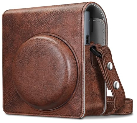 FINTIE Cover Compatibile con Fujifilm Instax Mini 41 Fotocamera Istantanea | Custodia Protettiva per Borsa con Tracolla Regolabile e Rimovibile, Marrone