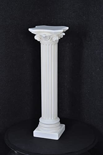 CINAR Säule Mäander Style Beistelltisch Dekosäule 76cm Griechische Antik Retro Rokoko Säule Barock Blumenständer Podest Handbemalt