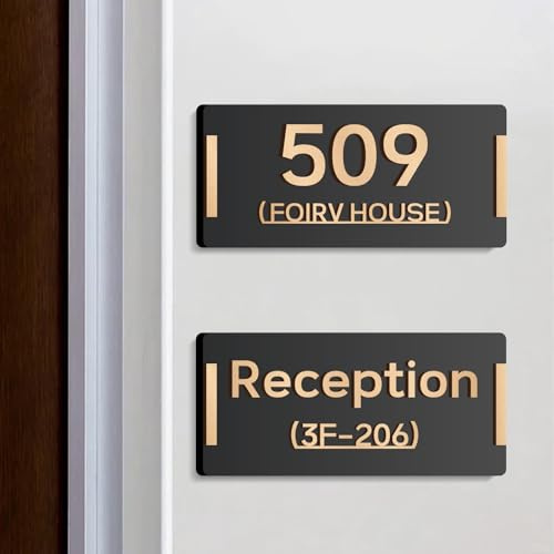 Individuelles Hausnummernschild – personalisiertes Adressschild aus Acryl mit selbstklebender Rückseite für einfache Installation, anpassbare Adressschilder für Häuser, Büros und Gebäude (Routine)