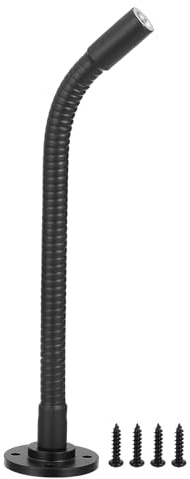 PATIKIL Microphone Podium Flange Mount Stand with 6 Gooseneck Arm, 1/4-20 Mic Stand Holder with Female Thread Flexible Gooseneck Arm for Microphone Camera, Black