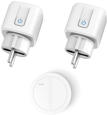 Tedeligo Prise telecommande sans fil, émetteur radio sans fil 433 MHz prise interrupteur 50 mètres Plage de contrôle 3500 Watt commutateur sans fil mobile prise connectée