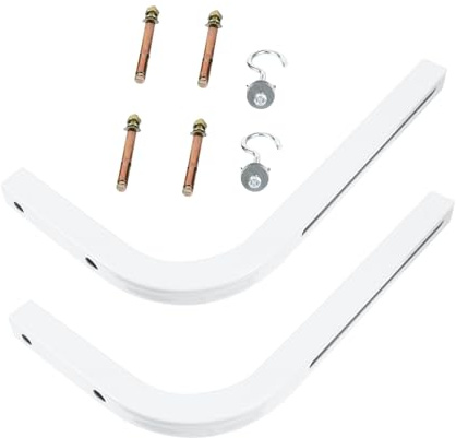 MUELODSIC 2 pezzi Supporto Schermo Proiettore in Ferro Muro con Gancio Montaggio Facile con Viti per Schermi Manuali ed Elettrici