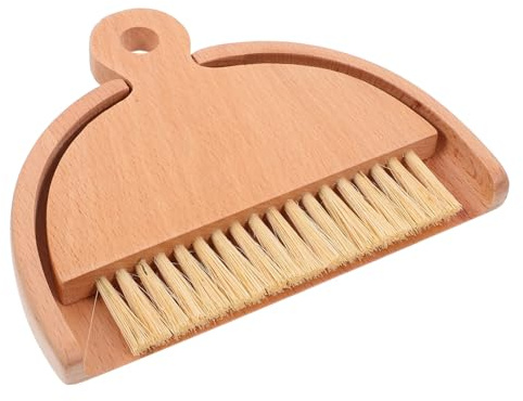 DIYEAH Lot 2 Mini Balai à Main Sisal, Brosse Nettoyage Clavier Bureau Voiture, Pelle et Balayette Bois Maison Voyage, Set de Nettoyage Compact