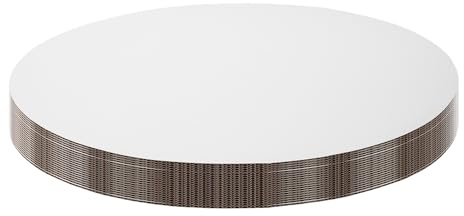 LUOZZY 25pcs White Corrugated Cake Boards Round Disposable 12 Inch Birthday Dessert Plates for Party Baking