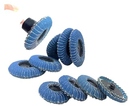11 pezzi 2 pollici 50 mm zirconia allumina disco lamellare rullo blocco carta vetrata ruote con supporto da 1/4 di pollice 40/60/80/120 grana