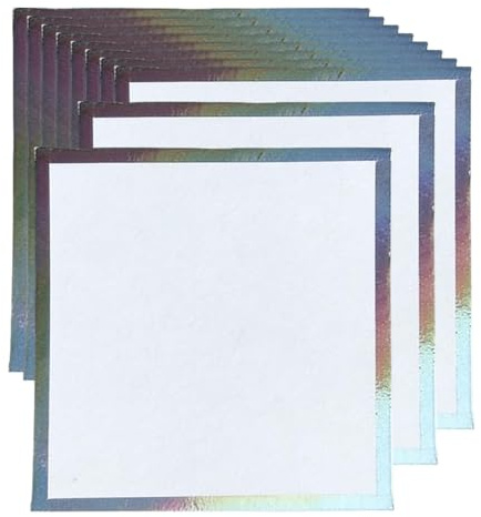 Ysyqkn 10 Pieces Japanese Shikishi Illustration Cards Border Paper White Board for Autograph Calligraphy Collection Suitable for Events, 18x18cm