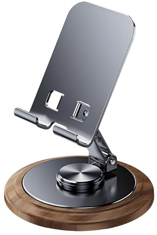 Soporte Para Movil, Soporte Movil Mesa, Phone Holder, Soportes Para Moviles con Base Giratoria de 360°, Altura Ajustable Plegable Suporte Telemóvel, Compatible 17, 16, 15, 14, 13, 12, 11 Pro MAX Plus