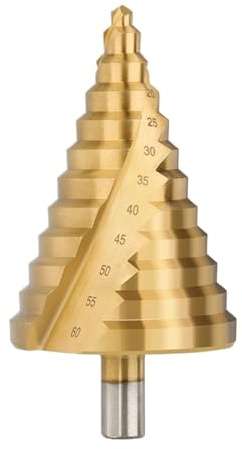 1PC 6-60mm Stufenbohrer Spiralnut Pagodenloch Blech Kegelbohrer Dreiecksschaft Stufenlochöffner Reibahle