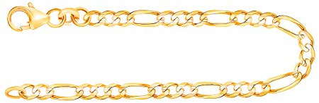 EDELIND Armband Armkette Damen Herren 333 Gold 3.1 mm, Figarokette Gliederung 3+1 aus Echt Gelbgold, Feines Goldarmband mit Stempel und Karabinerverschluss, Länge 21 cm, Made in Germany