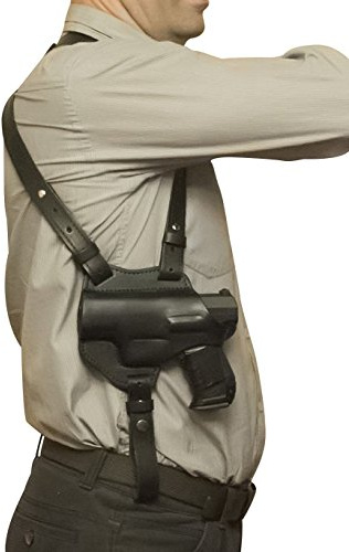 VlaMiTex Pistolen Schulterholster Leder Holster für Glock 17 19 22 23 25 31 32 38 44 45 48