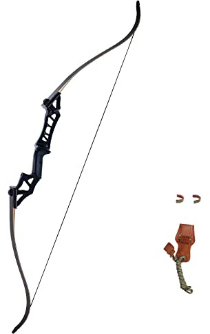 SinoArt Falcon 60 Takedown Hunting Recurve Bow Metal Riser 30 35 40 45 50 55 60 65 70 Lbs Black/Camo Right Handed(35 LBs)