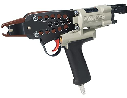 Woodpecker #C-7EF 15 Gauge Pneumatic Hog Ring Gun, 2nd Generation 3/4-Inch Crown Long Nose Air Power Hog Ring Gun, 7-8mm Closure Diameter Hog Ring Stapler Fencing Tool for Spring Mattress, Fencing
