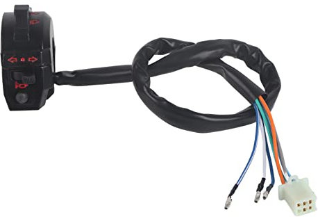 Interrupteur Moto, Interrupteur à Bascule de Motos 3 en 1, 12V Commutateur Clignotant Moto, Commande De Interrupteur de lumière de Guidon pour Guidon 7/8 Pouces 22mm