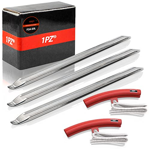 1PZ F2A-S5L 3 leviers démonte-Pneu 30cm + 2 Protecteurs de Jante Pneu Roue Moto, Montage kit démonte Pneu Moto vélo Voiture Scooter Trottinette Changement d'outils de Levier pneumatique