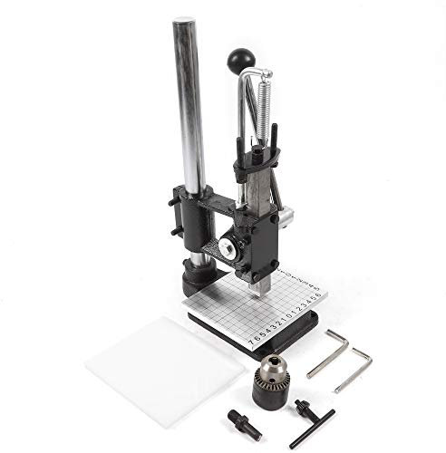 Esyogen Máquina de impresión de cuero, 12 x 15 cm, herramienta de corte de bronce, herramienta de corte de bricolaje, costura, máx. 160 kg, para artesanos de cuero (punzonadora+cabeza giratoria+placa