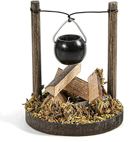 Johiux Mini accessorio per gnomo da falò, in miniatura, accessorio per Natale, focolare in miniatura di Natale, falò, accessori per presepe