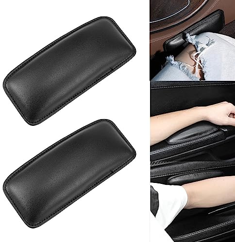 LEZED Auto Beinkissen Knieschoner, Leder Auto Beinpolster, 2 Stück Schwarz Auto kniepolster Soft Pad, Selbstklebendes Autotür Armlehnenkissen, Universal Auto Armlehnen Polster für Auto Konsole
