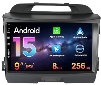 MISONDA Android 14 Autoradio für Kia Sportage R 2011–2016 mit GPS Navi Bluetooth MirrorLink RDS FM WiFi Carplay DSP AUX 2 DIN [8G+256G]