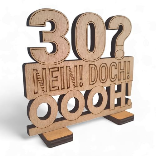 Freutopia Buchenholz Handgefertigtes Geschenk zum 30. Geburtstag - Made in Germany - Für Mann und Frau