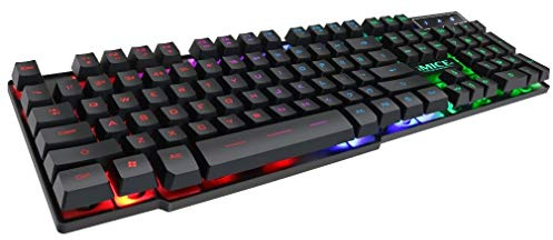 VELLOW Tastiera da Gioco Meccanica retroilluminata 104 Tasti Tastiera RGB Game Feeling Tastiere con Adesivo RU for Computer Portatile PC