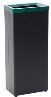 Danieli - Cestino per Raccolta Differenziata in Acciaio Nero Opaco. Pattumiera Modulare per Interni Raccogli Rifiuti. Coperchio in Acciaio Colorato Rimovibile. 42 L. (Verde)
