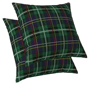 Grüner Weihnachtskissenbezug Zierkissen Karierte Winterkissen 40x40cm 2er | Winterlicher Weihnachten Kissenbezug Kariert Plaid Dekokissen Kissenhülle Christmas Für Sofa Couch Heimdekoration