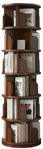 Drehbares Bücherregal aus Massivholz Wohnbereich Standregal Großer Stauraum Stabiler, tragfähiger, glatter Schliff Vielseitig einsetzbar(S:194 * 46cm)