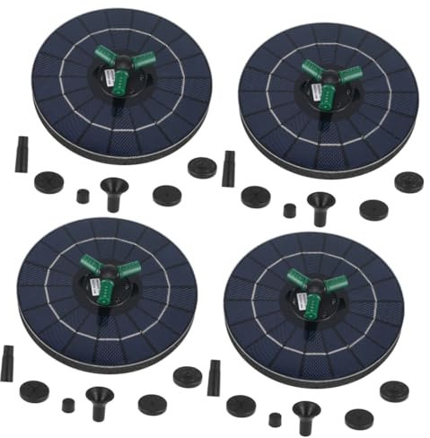 Supvox 4stücke Solarbetriebenes Wasserspiel Mit Mehreren Fontänenköpfen Für Garten Teich Und Vogelbad Upgraded Solar Panel Mit Wasserstandschutz