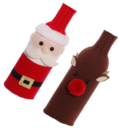 FUNOMOCYA Weihnachtsdeko Flaschenhülle Für Wein Weinflaschenschützer Satz Flaschenschutz Für Partydekoration