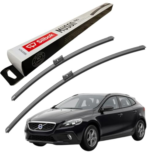 Silbak Windscreen Wipers, fits for VOLVO V40 CROSS COUNTRY (2013 ONWARDS) Front Wiper Blades, 650mm/480mm