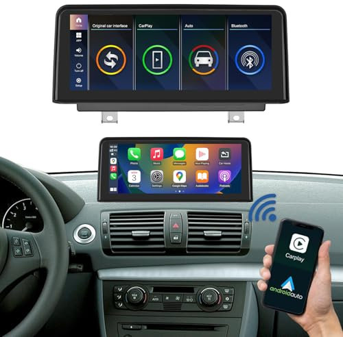 Road Top Autoradio 10,25 Zoll Car Radio CarPlay/Android Auto/Mirrorlink/GPS für BMW 1 Serie E81/E82/E87/E88 2004-2008 Jahr mit CCC System, Auto Touchscreen Autoradio Empfänger, integrierter