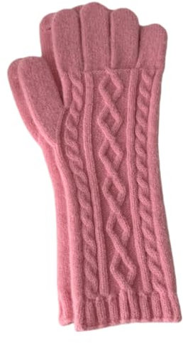 JINZIJINYU Winter Strickhandschuhe Winter Retro Twist Handschuhe Touchscreen Finger Lauf Und Fahrradhandschuhe Rosa