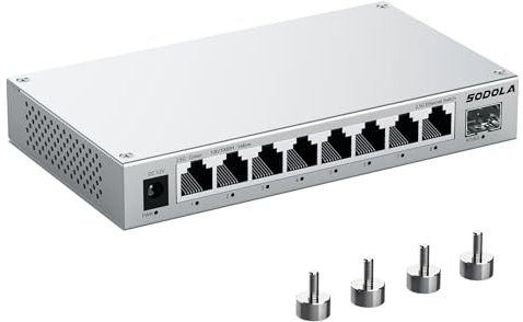 SODOLA 8-Port 2.5 Gbit Switch Unmanaged,8 x 2.5GBASE-T Ports, 1X10G SFP+