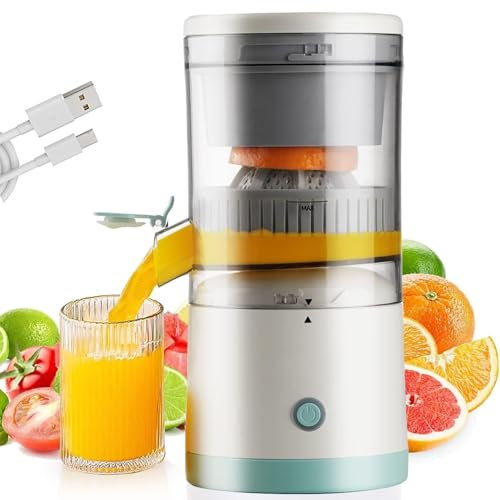 Zitronenpresse Elektrisch Orangenpresse, Tragbare Saftpresse Elektrisch Zitruspresse, Multifunktionaler USB Aufladung Juicer Entsafter für Orange, Zitronen, Zitrusfrüchte