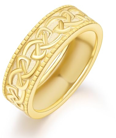 ADMETUS 925 Sterling Silber Keltischer Knoten Ring Hochzeit Ringe für Herren Keltische Ringe Keltischer Schmuck Geschenke für Herren Ring Größe 49.3-74.8 (15.7-23.8)
