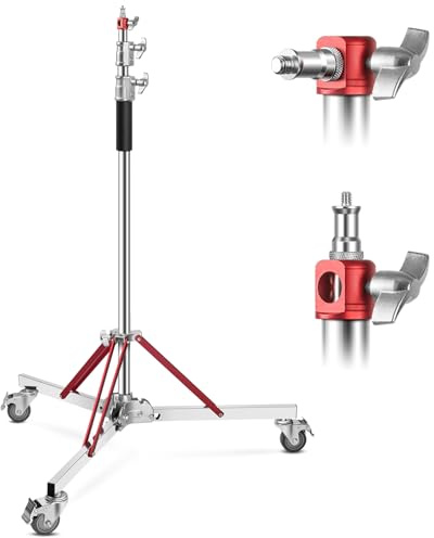 Heavy-Duty C-Stand with Caster - 10ft/305cm Adjustable Stand for Photography Studio Softbox, Monolight, Reflector
