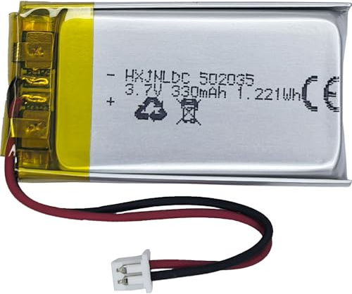 DC 3.7V 330mAh 502035 Batterie au Lithium polymère Rechargeable pour DIY 3.7-5v Produits électroniques avec 2 Fils intégrés de Remplacement de la Batterie et de la lumière LED