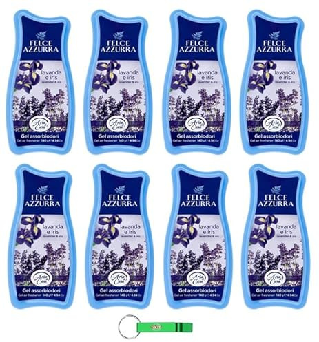 Felce Azzurra - 8 deodorante gel – Assorbente con lavanda iris, 140 g + portachiavi Beni Culinari