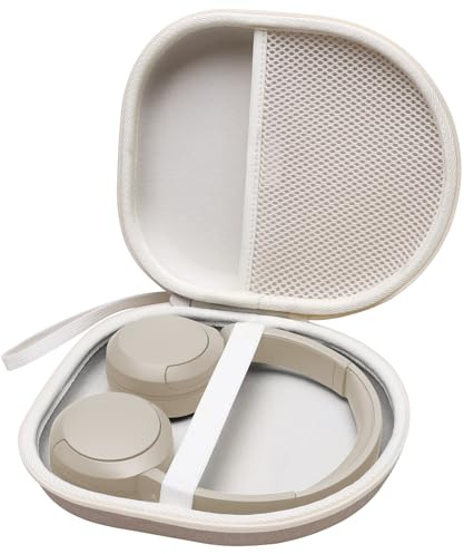 L LTGEM Hard Carrying Case for Sony WH-CH520 / WH-CH510 Headphone Sony Headphone Case Hard Cases for Commuting Headphones Beige