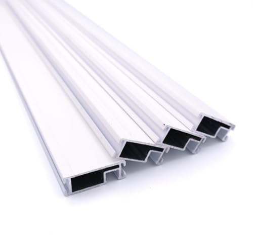 Juego de 4 perfiles de aluminio recortables para mosquitera, ventana, marco fijo, aluminio resistente, fácil de cortar (blanco, 2000 mm)