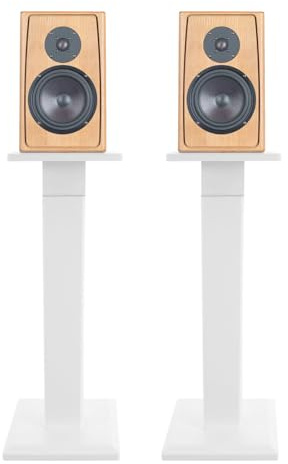 Lautsprecherständer 65-85cm höhenverstellbar Lautsprecher ständer Paar, Boxenständer Lautsprecherständer für Surround Sound, 30kg Tragkraf, 2er-Set (Weiß)