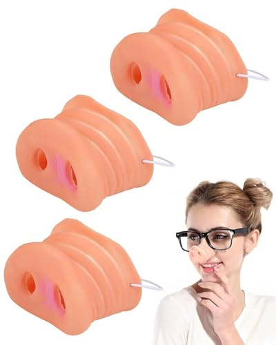 JEXOWIQ 3 Stück Imitierte Schweinenase,Schweinefleisch Nase,Schwein Nase Maske mit Gummiband, interessante Tier Maske für Party,Masken für Party,Halloween Deko,Rollenspiel
