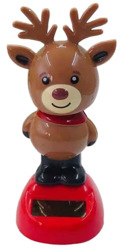Figura Oscillante Energia Solare, Pupazzo di Neve/Pinguini/Alce di Natale Ornamenti per Auto Cruscotto, Giocattolo D-anzante Energia Solare per Cruscotto Auto Decorazione per la Casa