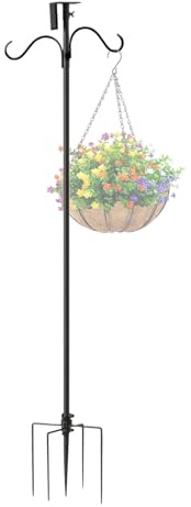 Comedero para pájaros | Columna de alimentación para pájaros ajustable para exteriores, soporte decorativo ajustable para luces solares, campanillas de viento, maceteros para jardín, césped, estación