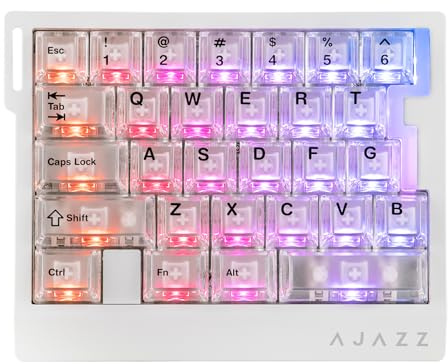 MechLands AJAZZ AK029 Rapid Fast Wired Gaming Keyboard, 8Khz Polling, 29 Keys One Handed Keyboard, SOCD & DKS, Magnetic Switch, Adjustable Actuation, RGB Backlits, Aluminum Plate (White Transparent)